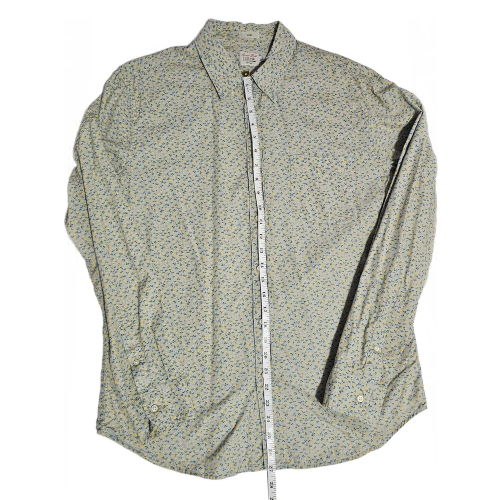 J. Crew Men's Light Tan Patterned Button Down Shirt